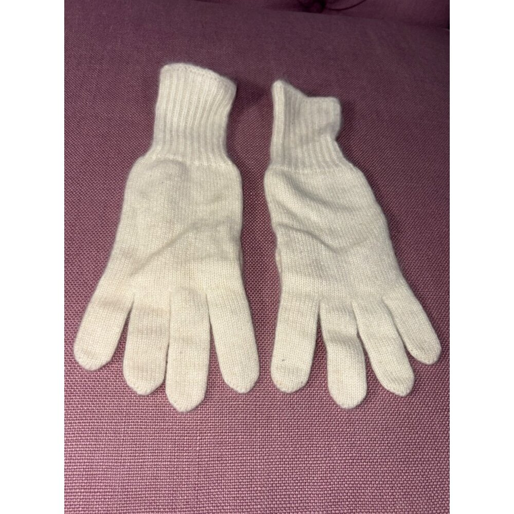 Hat Attack Cashmere Gloves in Ivory One Size New Womens Mittens Knit - Picture 3 of 6